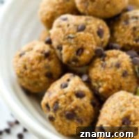 Close-up of a delicious banana bread chocolate chip energy bite