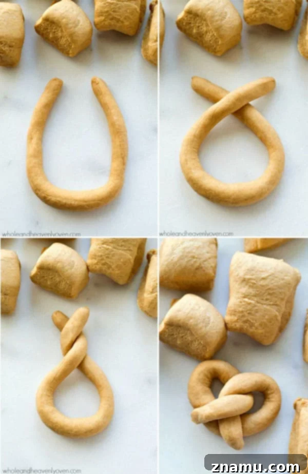 Unlock the World of Perfect Soft Pretzels 6 A close-up of perfectly shaped raw pretzel dough, ready for the boiling step.