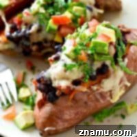 Fiesta Loaded Sweet Potato Shells 9 Stuffed with all your favorite taco fillings and made completely in the crockpot, these twice-baked sweet potatoes will quickly become an easy weeknight dinner regular!