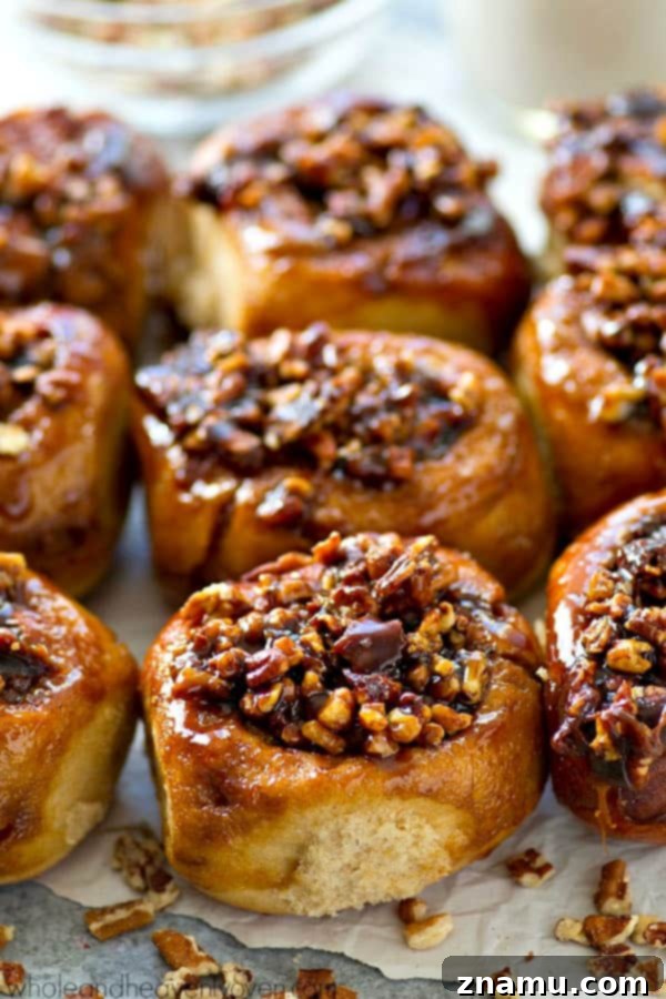 Irresistibly Gooey Overnight Pecan Sticky Buns 7 Decadent sticky buns covered in warm caramel and toasted pecans
