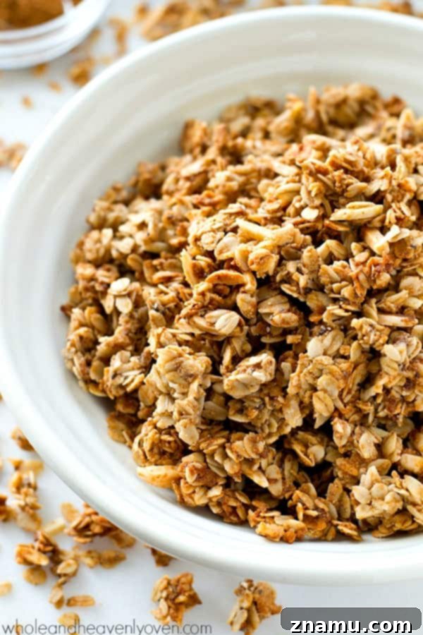 Crockpot Banana Bread Steel-Cut Oats 8 Lightly flavored with chai spices and perfectly crunchy almond butter homemade granola! Meet your breakfast's new best friend.