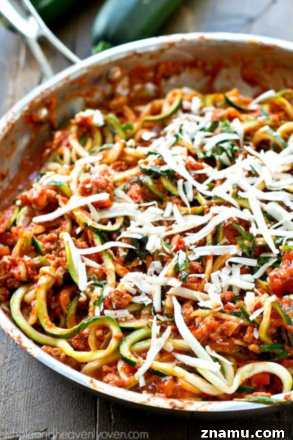 30-Minute Turkey Zoodle Bolognese 2 Lighter Turkey Bolognese with Zucchini Noodles