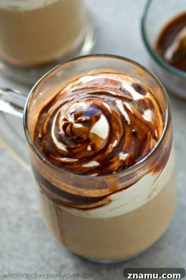 A vibrant, delicious homemade Mint Mocha Latte topped with whipped cream and chocolate drizzle, evoking the Starbucks favorite.