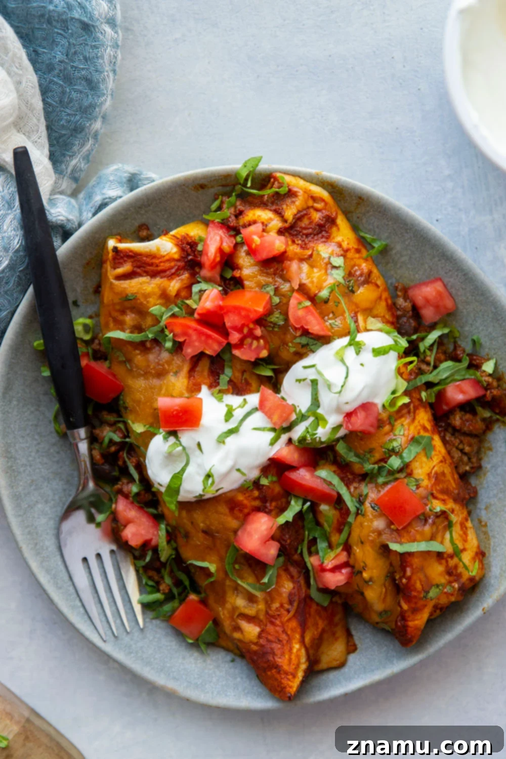 Ready-to-Bake Beef Enchiladas 3 Seriously the BEST beef enchiladas you will ever have in your life! Homemade enchilada sauce gives them so much flavor and they can be made way ahead of time for an easy dinner.