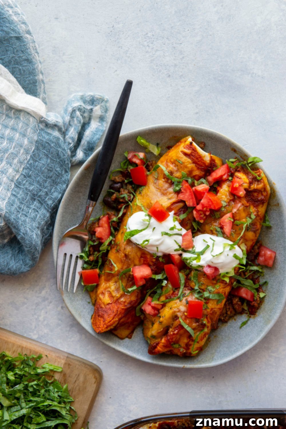 Ready-to-Bake Beef Enchiladas 6 Seriously the BEST beef enchiladas you will ever have in your life! Homemade enchilada sauce gives them so much flavor and they can be made way ahead of time for an easy dinner.