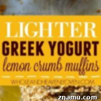 Lighter Greek Yogurt Lemon Crumb Muffins with a golden streusel topping.