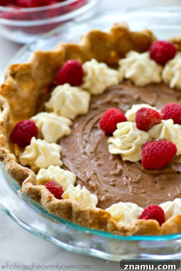 Light French Silk Chocolate Pie 4 Another perspective of the creamy Lighter French Silk Chocolate Pie.