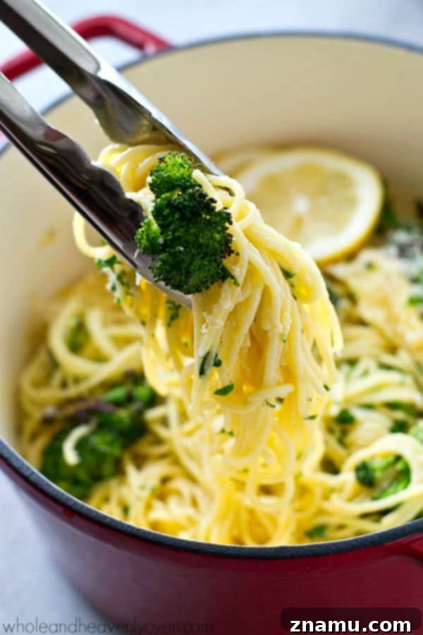 Zesty Roasted Broccoli Carbonara 3 Spaghetti carbonara with a healthy spring twist! These easy noodles are extra-creamy and loaded with roasted broccoli and lots of lemon goodness.