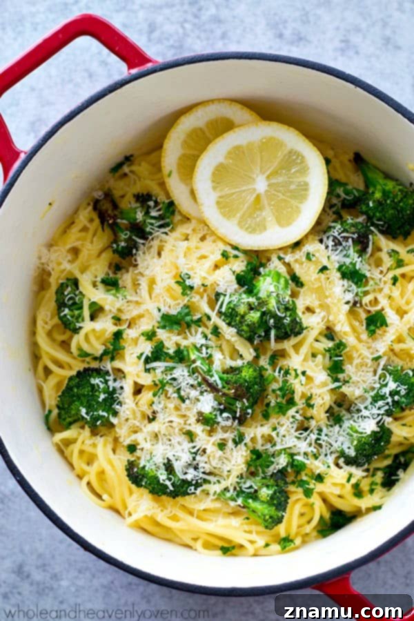 Zesty Roasted Broccoli Carbonara 4 Spaghetti carbonara with a healthy spring twist! These easy noodles are extra-creamy and loaded with roasted broccoli and lots of lemon goodness.