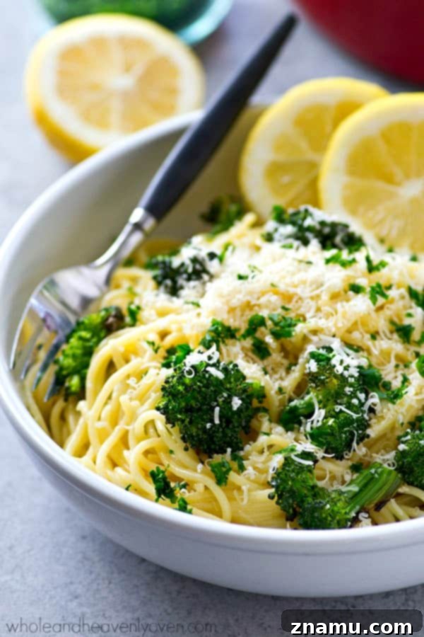 Zesty Roasted Broccoli Carbonara 5 Spaghetti carbonara with a healthy spring twist! These easy noodles are extra-creamy and loaded with roasted broccoli and lots of lemon goodness.