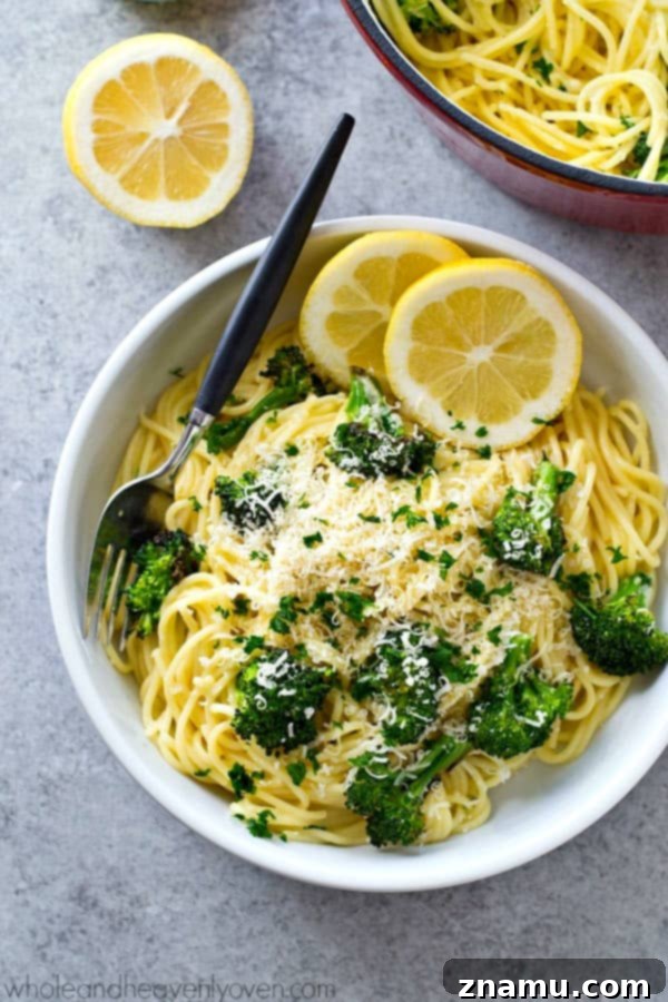 Zesty Roasted Broccoli Carbonara 7 Spaghetti carbonara with a healthy spring twist! These easy noodles are extra-creamy and loaded with roasted broccoli and lots of lemon goodness.