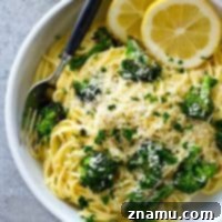 Zesty Roasted Broccoli Carbonara 9 Spaghetti carbonara with a healthy spring twist! These easy noodles are extra-creamy and loaded with roasted broccoli and lots of lemon goodness.