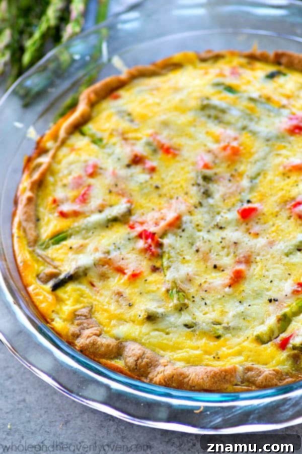 Perfect for a fancy brunch or just a lazy weekend breakfast, this spring veggie-loaded cheese quiche is the ONLY way you're going to want to eat your eggs!