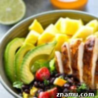 Tropical Grilled Chicken Mexican Salad Bowls