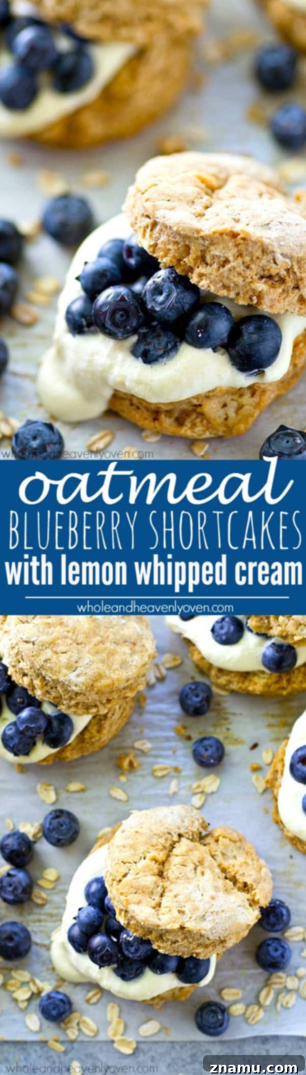 Berry Bliss Oat Shortcakes with Lemony Cloud Cream 8 Tender and buttery oat-packed biscuits are filled with tons of zingy lemon whipped cream and piled high with beautiful fresh blueberries for a simple, yet stunning summer dessert.
