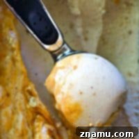 No-Churn Caramel Swirl Banana Bliss 9 No cream or eggs in this secretly-healthy banana ice cream! It's made completely in the freezer and swirled with a luscious homemade caramel sauce.--- Only 130 calories per serving!