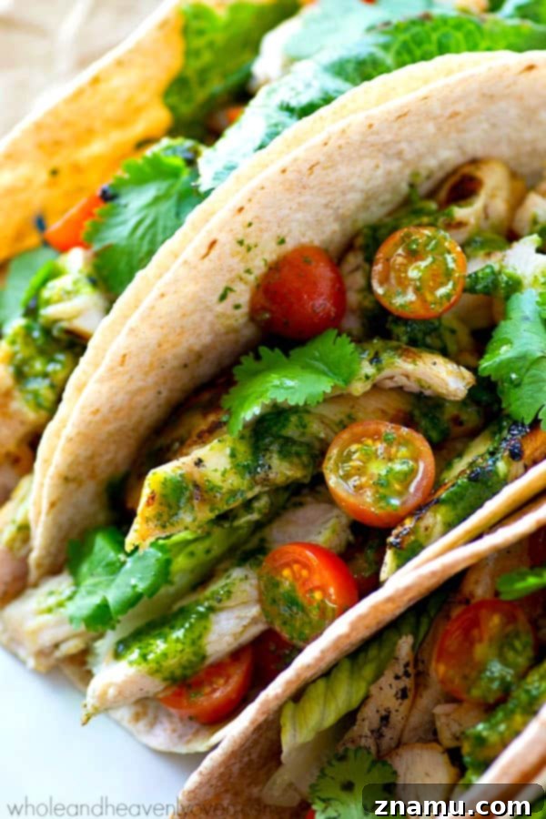 Chargrilled Greek Chicken Tacos with Fresh Herb Chimichurri 4 Ingredients for Greek marinated grilled chicken tacos laid out, emphasizing fresh herbs and vibrant flavors.