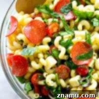 Italian Spinach Pizza Pasta Salad, a healthy and easy summer dish