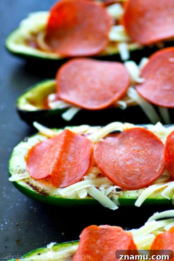 Pizza-Filled Zucchini Grills 4 The healthiest form of pizza you'll ever have! These grilled zucchini boats only need 6 ingredients and 20 minutes of your time to throw together and they'll definitely satisfy that pizza craving!