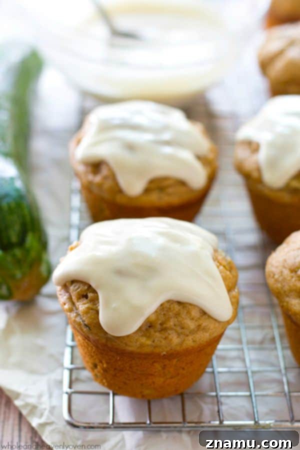 Moist Zucchini Sheet Cake with Tropical Pineapple Glaze 9 Super-soft zucchini muffins bursting with banana flavor and topped with an irresistible cream cheese glaze, a healthy alternative.
