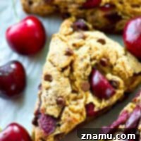 Cherry Chocolate Chip Scones with Coconut Oil