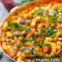 Roasted Red Pepper Sausage Skillet Mac 'n' Cheese