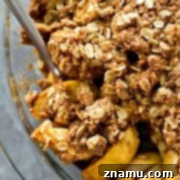 Peanut Butter Oatmeal Apple Crisp, a delicious fall dessert