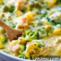 Three-Cheese Chicken Broccoli Spaghetti Squash Bake