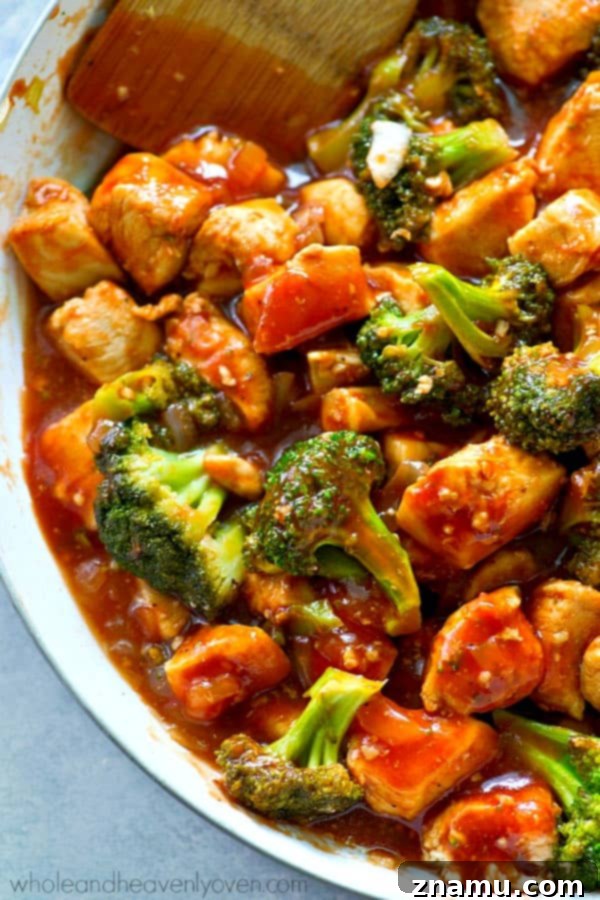 BBQ Chicken and Broccoli Rice Skillet 7 Top-down view of the freshly prepared BBQ chicken and broccoli rice bowl