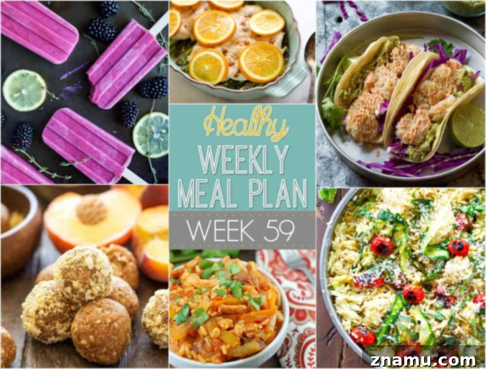 Elevate Your Plate: Week 59 Healthy Meal Plan 2 Plan out a healthy meal plan the easy way from breakfast all the way to midnight snacks! Recipes featured from all your favorite healthy food bloggers!