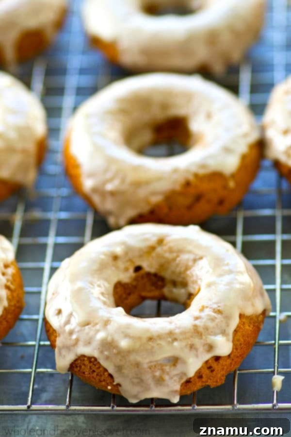 Espresso Glazed Pumpkin Spice Latte Donuts 4 Hand holding a pumpkin spice donut with espresso glaze