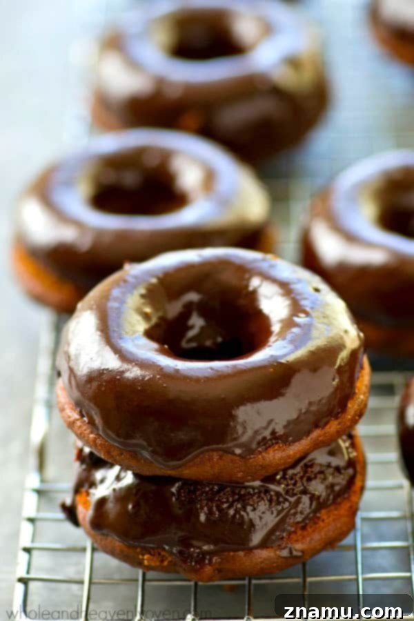 Glazed Mocha Banana Baked Delights 4 Close-up of a perfectly baked mocha banana donut before glazing