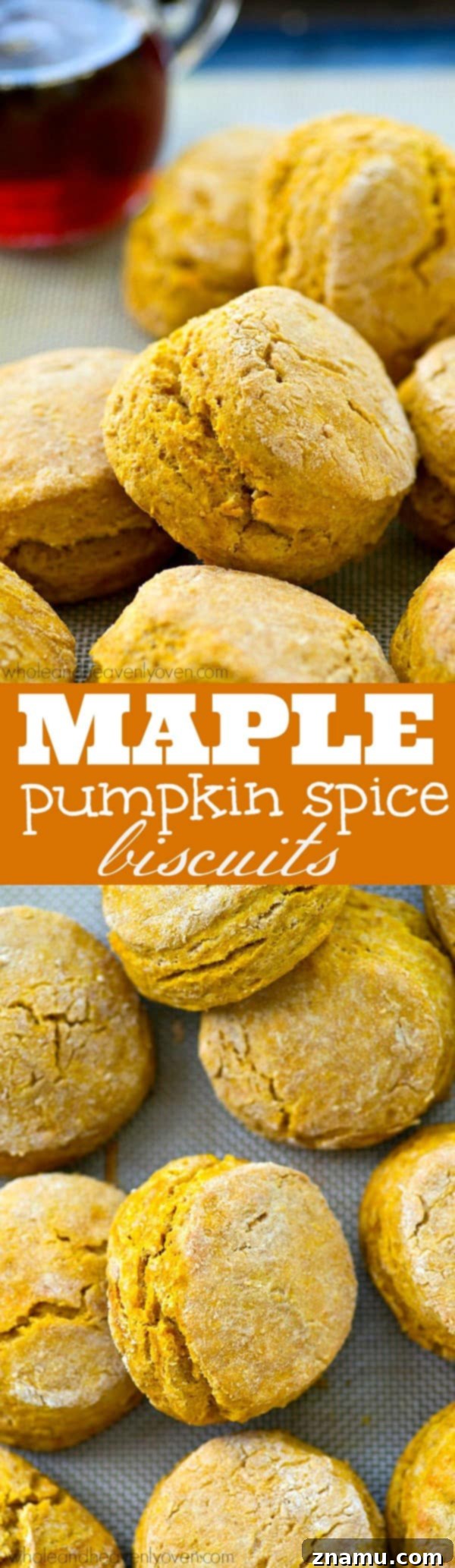 Cozy Maple Pumpkin Spice Biscuits 8 An array of maple pumpkin spice biscuits arranged artistically on a platter, ready for a fall gathering.