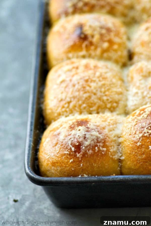 Golden Garlic Parmesan Potato Buns 4 Fluffy mashed potatoes and lots of flavorful roasted garlic and Parmesan cheese give these pretty dinner rolls the most unmatchable fluffy texture and incredible flavor!