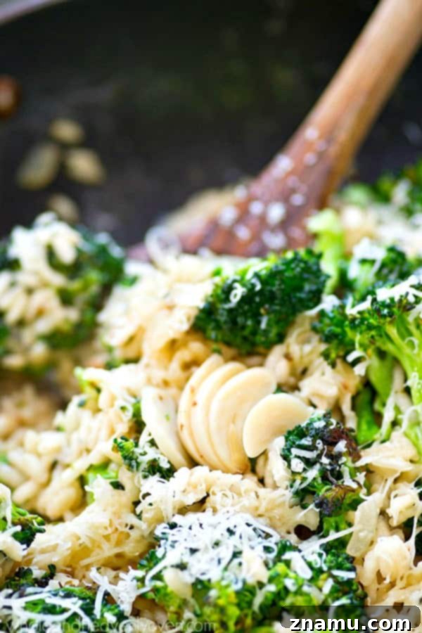 Comforting Roasted Garlic Broccoli Parmesan Risotto 5 Delicious Roasted Garlic Broccoli Parmesan Risotto served with a side