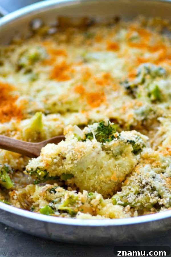 Flavorful caramelized onions and lots of tender broccoli come together in this one-pot cheesy rice skillet that's SUPER easy to throw together and even your pickiest eaters will love it!