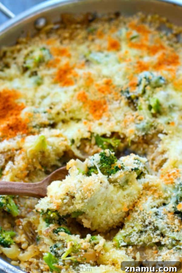 Flavorful caramelized onions and lots of tender broccoli come together in this one-pot cheesy rice skillet that's SUPER easy to throw together and even your pickiest eaters will love it!