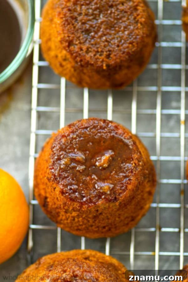 Zingy Sticky Orange Gingerbread Muffins 6 Several sticky orange gingerbread muffins arranged beautifully, ready to be enjoyed.