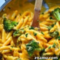 Creamy Butternut Squash and Roasted Broccoli Penne Skillet 9 Creamy butternut squash roasted broccoli alfredo penne skillet, a delightful and easy 30-minute meal.