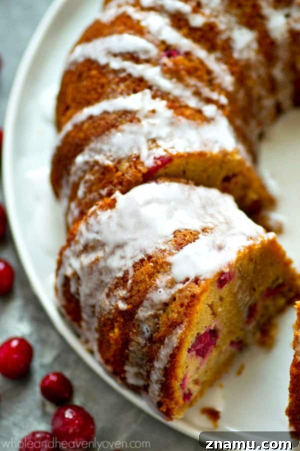 Spiced Eggnog Glazed Cranberry Orange Bundt 6 Golden Brown Cranberry Orange Bundt Cake Fresh from the Oven