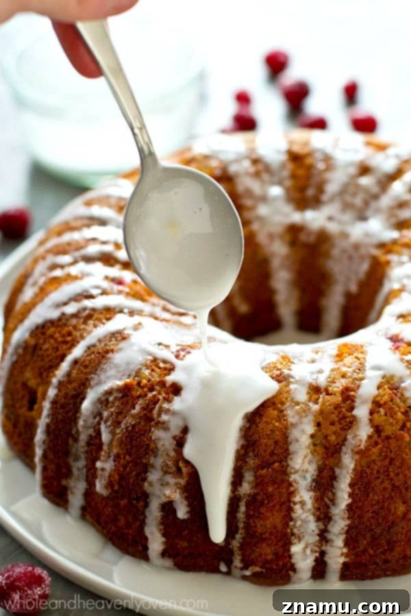 Spiced Eggnog Glazed Cranberry Orange Bundt 7 Cranberry Orange Bundt Cake Drizzled with Abundant Eggnog Glaze