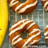 Baked Banana Bread Donuts with Chai Glaze - a delightful and healthy treat.