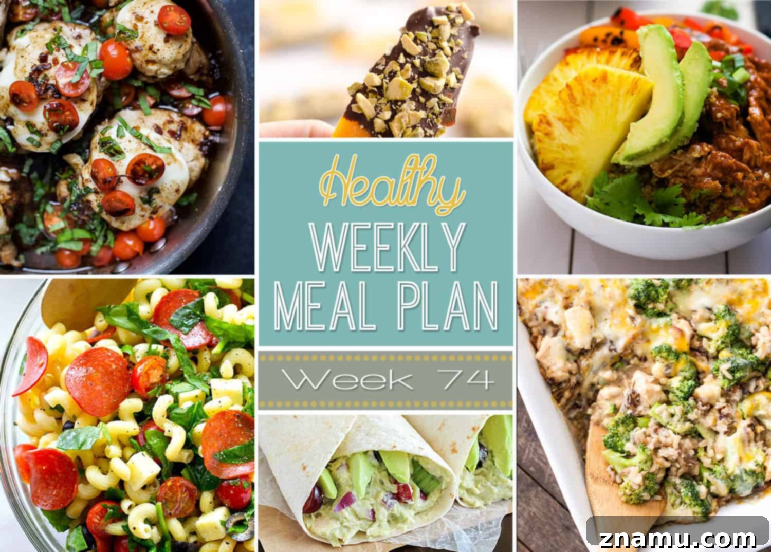 Healthy Eating: Your Week 74 Meal Plan 2 Plan out a healthy meal plan the easy way from breakfast all the way to midnight snacks! Recipes featured from all your favorite healthy food bloggers!