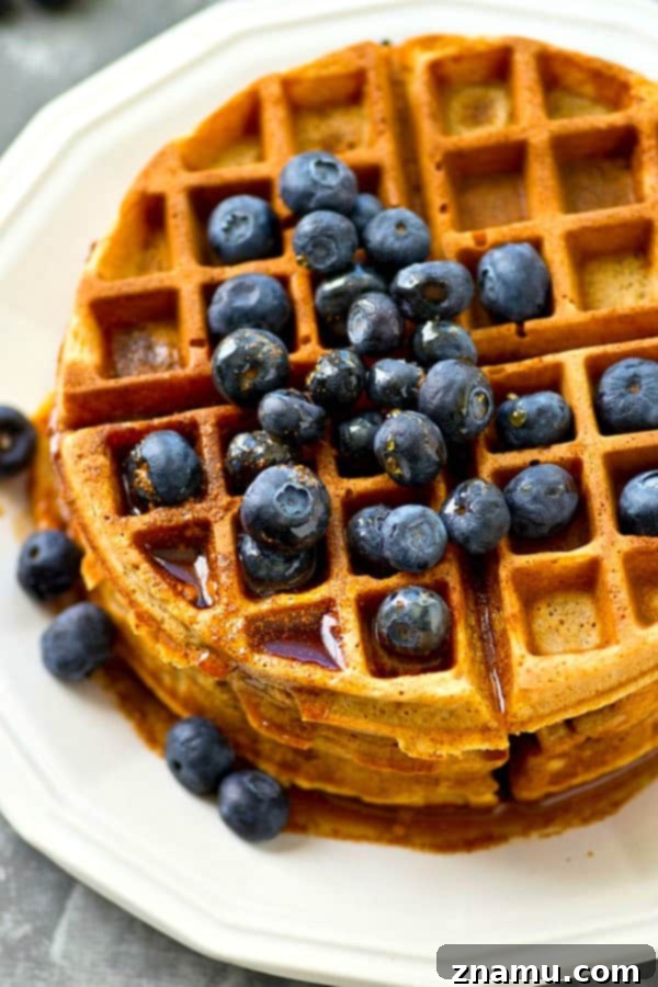 Golden Coconut Waffles with Spiced Maple Chai 3 Light and crispy coconut oil waffles drenched in warm chai maple syrup.