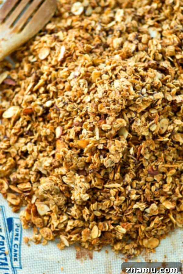 Peanut Butter Mocha Dream Clusters 4 This mocha granola is a peanut butter chocolate lover's dream! It's easy to bake up and SO good with vanilla greek yogurt...or just by the handful.