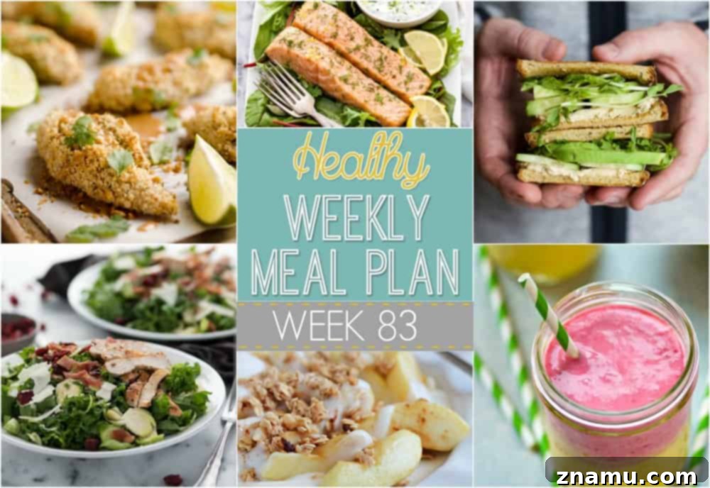 Nourish Your Week 83: Healthy Meal Plan 2 Plan out a healthy meal plan the easy way from breakfast all the way to midnight snacks! Recipes featured from all your favorite healthy food bloggers!