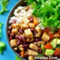 Flavorful Chipotle Chicken & Beans Rice Salad Bowls
