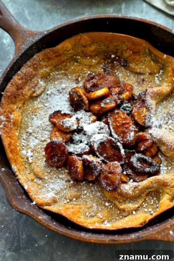 Bananas Foster's Quick Dutch Delight 5 The ultimate lazy weekend breakfast! This bananas foster-style dutch baby is filled with tons of caramelized bananas and you won't believe how easy it is to throw together!