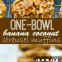 Delicious One-Bowl Banana Coconut Streusel Muffins