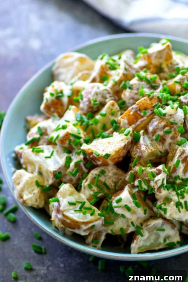 Elevated Roasted Potato Salad with Zesty Chive Ranch 2 Flavorful roasted potatoes are tossed with a creamy chive ranch dressing for a simple, yet SO nostalgic and summery potato salad you'll want to bring to all those cookouts!